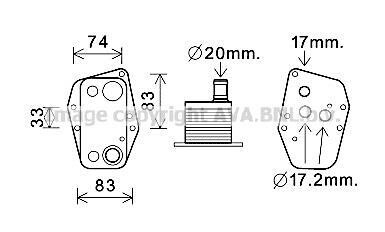 BMW Оливний радіатор 1 E87, 3 E46/90, 5 E60, X3 E83 2.0d AVA BW3555