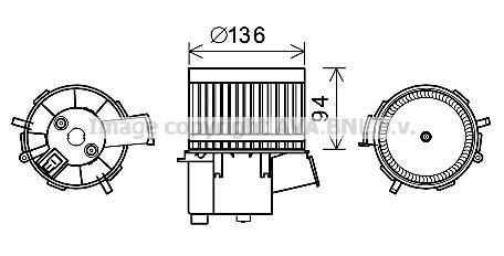 Вентилятор обігрівача салону Fiat 500 (08-)/Ford KA (08-16) AVA FT8448