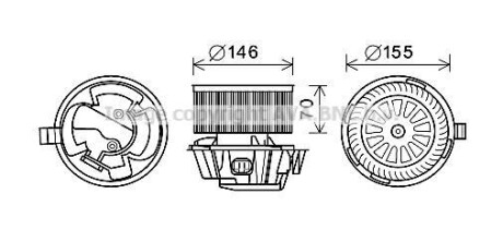 Вентилятор обігрівача салону Nissan Micra (02-10) AVA DN8384