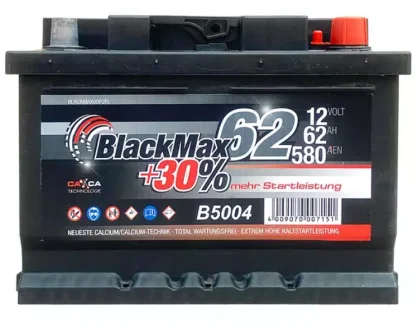 Автомобильный аккумулятор 6СТ-62Ah АзЕ 580A (EN) BLACKMAX B5004