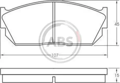 Гальмівні колодки перед. HONDA CIVIC III 1.2-1.5 83-87 A.B.S. A.B.S. 36495