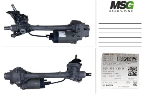 Рульова рейка з ЕУР відновлена VW Passat B8 14-, VW Golf VII 12-20, Skoda Superb 15- Rebuilding MSG VW423.NL00.R
