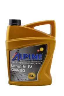 Моторное масло LongLife IV 0W-20 синтетическое 5 л ALPINE 1460-5