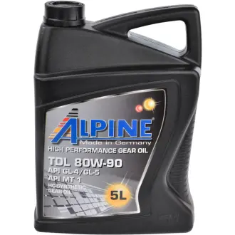 Трансмиссионное масло TDL GL-4 / 5 MT-1 80W-90 синтетическое 5 л ALPINE 0725-5