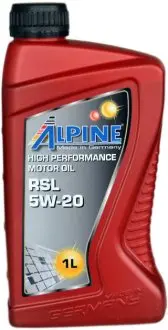 Моторное масло RSL 5W-20 синтетическое 1л ALPINE 0155-1