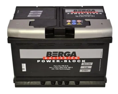 Аккумулятор автомобильный Power Block 77Ah Ев (-/+) (780EN) BERGA 5774000787502
