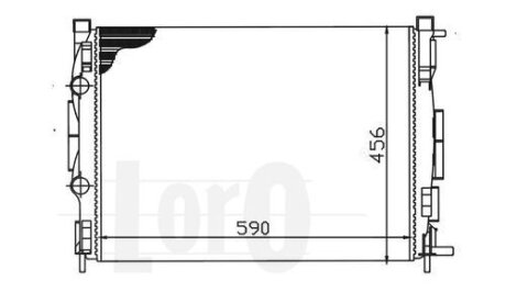 Радіатор охолодження двигуна Megane II/ Scenic II 2.0/1.5D-1.9D 02- LORO 042-017-0038