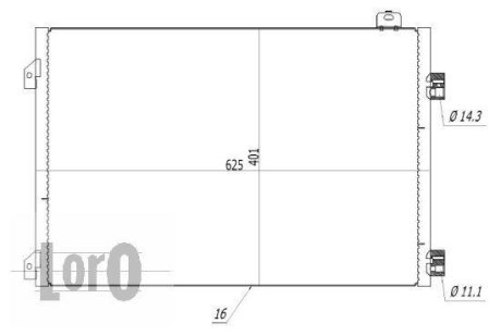 Конденсатор кондиціонера Clio 1.5 CDI 03- LORO 042-016-0024