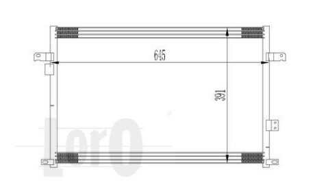 Радіатор кондиціонера Lacetti/Nubira 03- LORO 011-016-0003