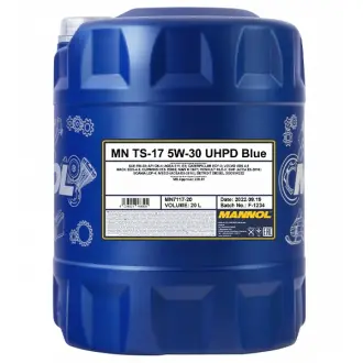 Моторное масло Ts-17 UHPD Blue 5W-30, 20 л MANNOL MN7117-20