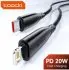 Кабель 100W 20V/5A USB-A to Type-C для быстрой зарядки 1м (TXCTL-KY01) Black TOOCKI TXCTLKY01 (фото 2)