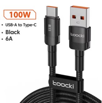 Кабель-USB типа C, 100 Вт, 6 А, кабель для быстрой зарядки для Xiaomi, Huawei P30, P40, Samsung POCO Realme Oneplus, кабель для передачи данных TOOCKI TXCTHY01