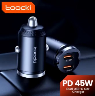 Автомобильное зарядное устройство Mini PD 45W Pull Ring Быстрая зарядка USB C TOOCKI TQCC34