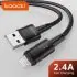 Кабель-USB для iPhone 14 13 12 Pro Max X XR Xs SE 7 8 Plus iPad 2,4 А TOOCKI TXCLYS03 (фото 2)