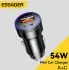 Автомобильное зарядное устройство 54W USB 5A быстрая зарядка 3.0 QC SCP AFC 30W USB Type-C ESSAGER ESCC11 (фото 2)