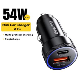 Автомобильное зарядное устройство 54W USB 5A быстрая зарядка 3.0 QC SCP AFC 30W USB Type-C ESSAGER ESCC11