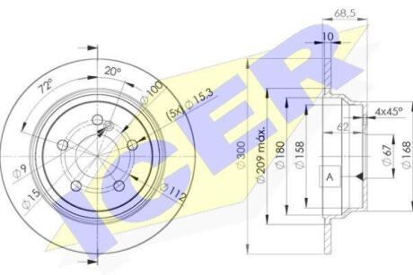 Диск гальмівний (задній) MB E-class (W211/W212/S211/S212) 02-17 (300x10) ICER 78BD0413-2