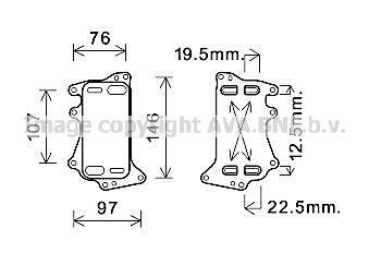 BMW Оливний радіатор (без корпуса) 1 F20, 2, 3 F30, 4, 5 F10, X1 E84, X3 F25, X5 F15 2.0d AVA BW3553 (фото 1)