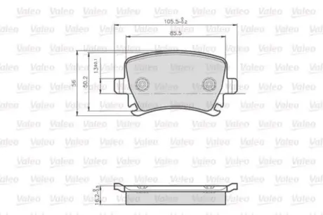 Колодки гальмівні VW T. CADDY 1,2-2,0 04- VALEO 872914