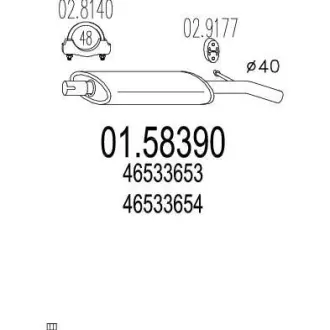 Глушник системи випуску (середній) MTS 0158390