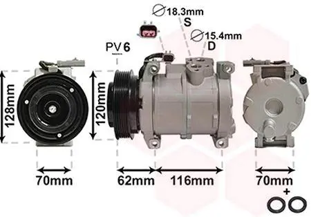 Компресор кондиціонера VAN WEZEL 0700K109