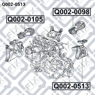 Подушка двигуна ліва Q-FIX Q002-0513