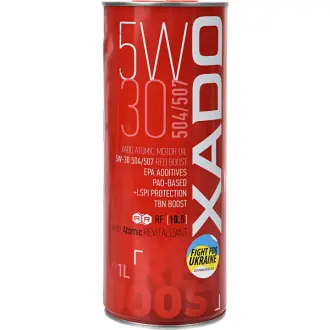 Моторное масло Atomic Oil 504/507 Red Boost 5W-30 синтетическое 1 л XADO ХА 26196