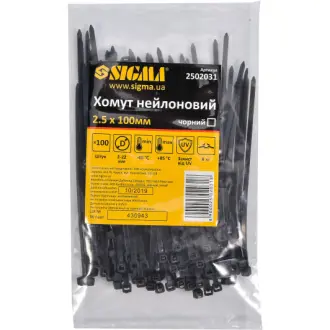 Стяжка 100 мм 2,5 мм 100 шт SIGMA 2502031
