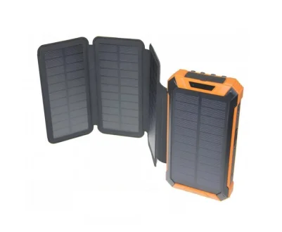 Повербанк 20000 mAh + 4 сонячні панелі, 2 USB вихода, заряд через MicroUSB. Type-C. KVANT WSC33/3