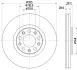 Диск гальмівний (передній) Fiat 500X/Jeep Compass/Renegade 14- (305x28) PRO HELLA 8DD355126731 (фото 1)