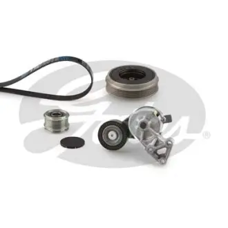 Комплект поликлинових ременів (з роликами) AUDI A3, SEAT ALHAMBRA, LEON, TOLEDO II, SKODA OCTAVIA I, VW BORA, BORA I, GOLF IV, MULTIVAN T5, NEW BEETLE, SHARAN, TRANSPORTER T5 1.9D 09.95-12.10 GATES K156DPK1195