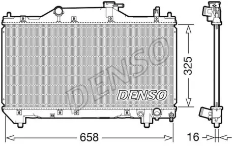 Радіатор двигуна (мкпп) TOYOTA AVENSIS, AVENSIS VERSO 1.6/1.8/2.0 07.00-11.09 DENSO DRM50131