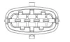 Витратомір повітря (4 pin, модуль) VOLVO S80 I, ALFA ROMEO 156, 159, CADILLAC BLS, CHEVROLET CAPTIVA, NUBIRA, FIAT CROMA, DOBLO, DOBLO/MINIVAN, IDEA, LANCIA MUSA, OPEL ANTARA A 1.3D-2.5D 01.99- NGK 97588 (фото 2)