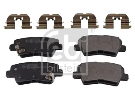 Комплект гальмівних колодок задн, HYUNDAI ACCENT V, GETZ, I10 II, I10 III, I20 ACTIVE, I20 II, I20 III, I30, IONIQ, KONA, KONA/SUV, SOLARIS, TUCSON, TUCSON/SUV, KIA CEED, NIRO 1.0-Electric 08.05- FEBI 116378