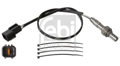 Лямбда-зонд (кількість дротів 4, 400мм) AUDI A6 C6, HYUNDAI ACCENT IV, CRETA, ELANTRA V, I20 I, I30, IX20, KIA CEED, CERATO I, CERATO II, PRO CEED, RIO III, SOUL I, OPEL CORSA C 1.2-4.2 09.00- FEBI 107593