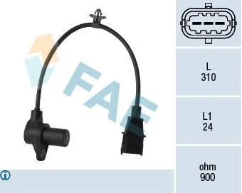 Датчик положення колінчастого вала HYUNDAI GETZ, I10 I, I20 I, KIA PICANTO I, RIO III 1.1D/1.5D 08.05-12.17 FAE 79354