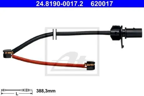Датчик зносу гальмівних колодок передн AUDI A4 B7, A4 B8, A5, R8, R8 SPYDER 4.2/5.2 02.06-08.15 ATE 24819000172