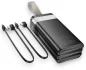 Повербанк 30000 mAh, 4 USB виходи, заряд через MicroUSB/Type-C/iPhone, індикатор заряду, чорний AVANTIS A388 (фото 2)
