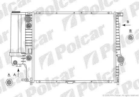 Радіатор охолодження 5 Touring (E34), 07. POLCAR 201408-1 (фото 1)