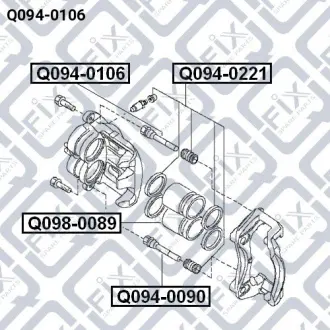 Напрямна переднього гальмівного супорта Q-FIX Q094-0106