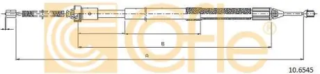 Трос ручного гальма зад. Л RENAULT TWINGO II 1.2/1.5D 03.07- COFLE 106545