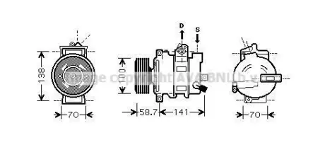 AUDI Компресор кондиціонера A4 Allroad B8 09-, A4 B6 01-, A4 B7 04-, SEAT AVA AIAK279
