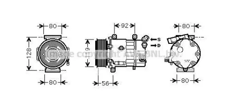 CITROEN Компресор кондиціонера BERLINGO, C3 II, C4, PEUGEOT, DS AVA CNAK255