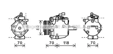 MITSUBISHI Компресор кондиціонера COLT VI 1.1, 1.3, 1.5 04- AVA MTAK224