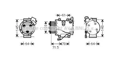 HONDA Компресор кондиціонера CIVIC VIII 2.2 CTDi 05- AVA HDAK235