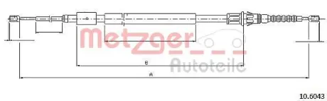 Трос ручного гальма METZGER 106043 (фото 1)