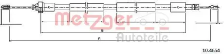 Трос ручного гальма METZGER 104654