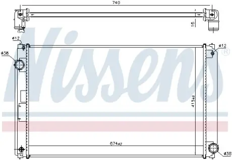Радіатор двигуна (акпп/мкпп) LEXUS NX, TOYOTA RAV 4 IV 2.0/2.5H 12.12- NISSENS 606610