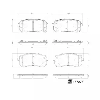 Комплект гальмівних колодок задн, KIA CARNIVAL II, SORENTO III 2.0D-3.5 10.01-12.20 FEBI 177077