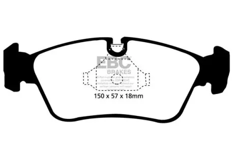 Гальмівні колодки - тюнінг Green Stuff, дозвіл, передн BMW 3 (E46), Z3 (E36), Z4 (E85) 1.6-3.0 11.96-02.09 EBC DP21211